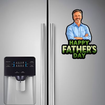 Personalized Happy Fathers Day Photo Fridge Magnet for Dad Room Decor for Papa from Daughter & Son